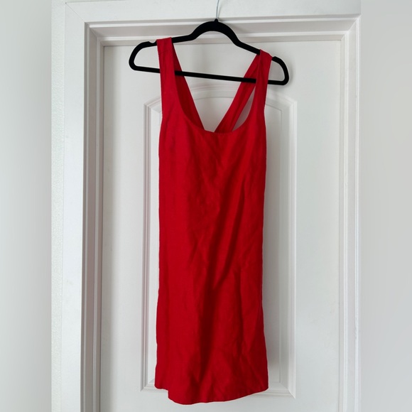 Madewell Cross Back A-Line Linen Minidress - Picture 4 of 7